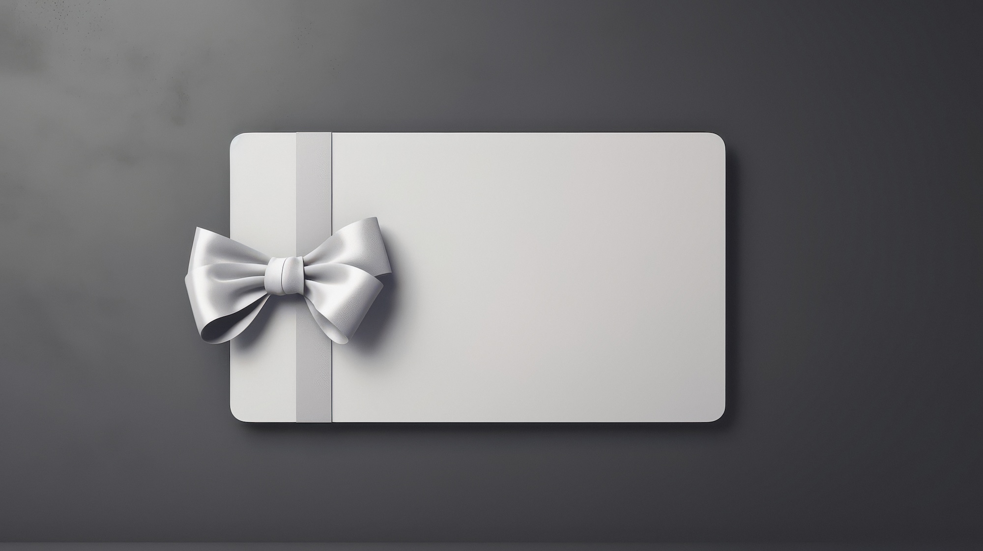 Gift Card Voucher With Gray Ribbon Bow